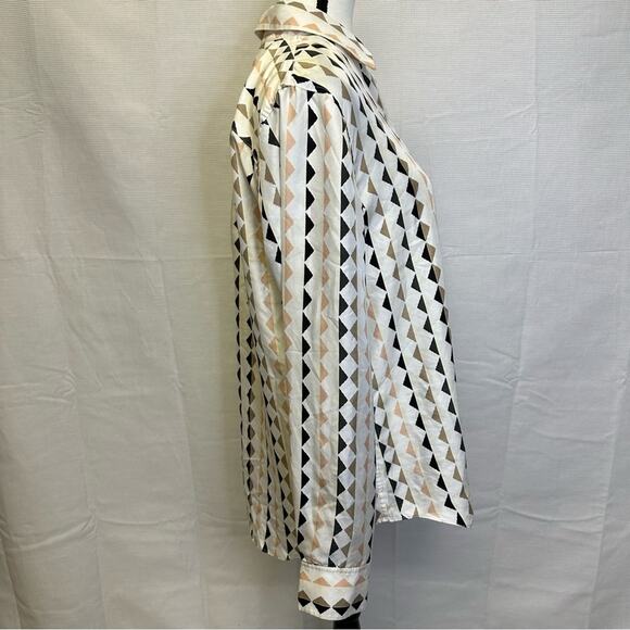Theory Women’s Geometric Print Button-Down Shirt Size M - Picture 4 of 11